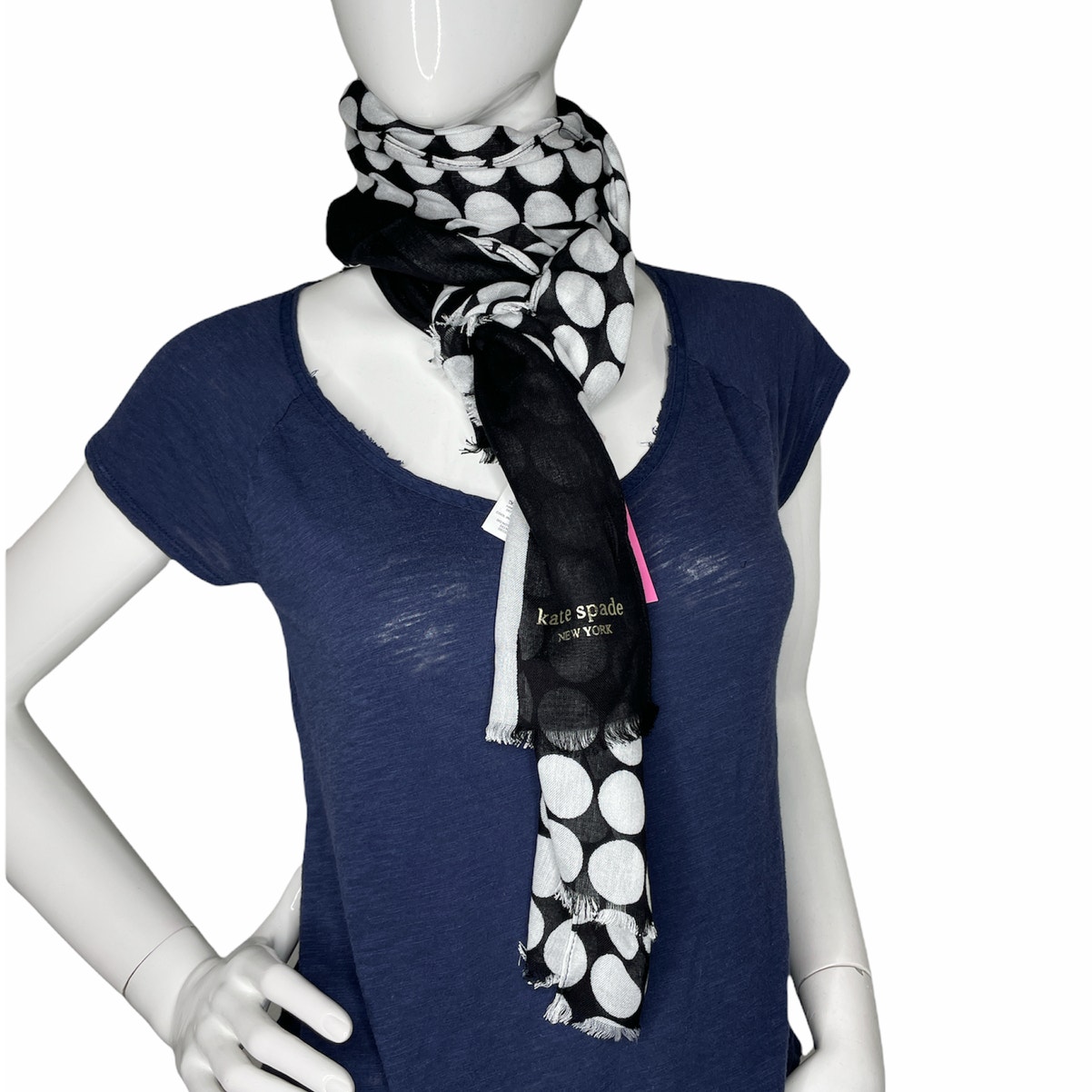 Kate Spade Dance Floor Oblong Scarf Black And White